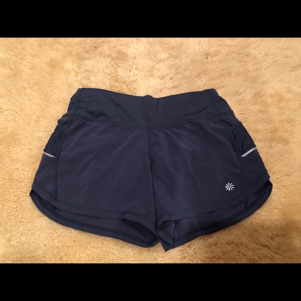 Athleta run with it shorts xxs navy blue